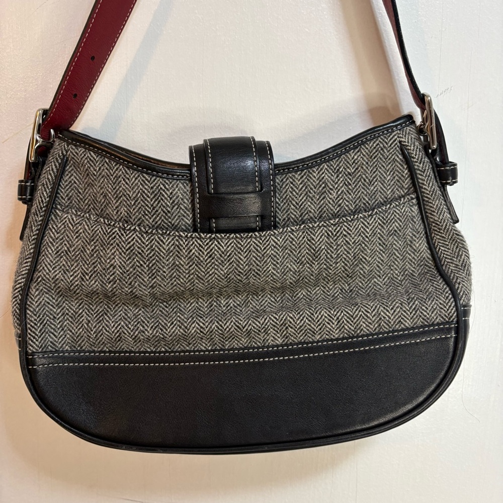 Coach Wool and Leather Shoulder Bag G3J-9395 - Picture 5 of 12